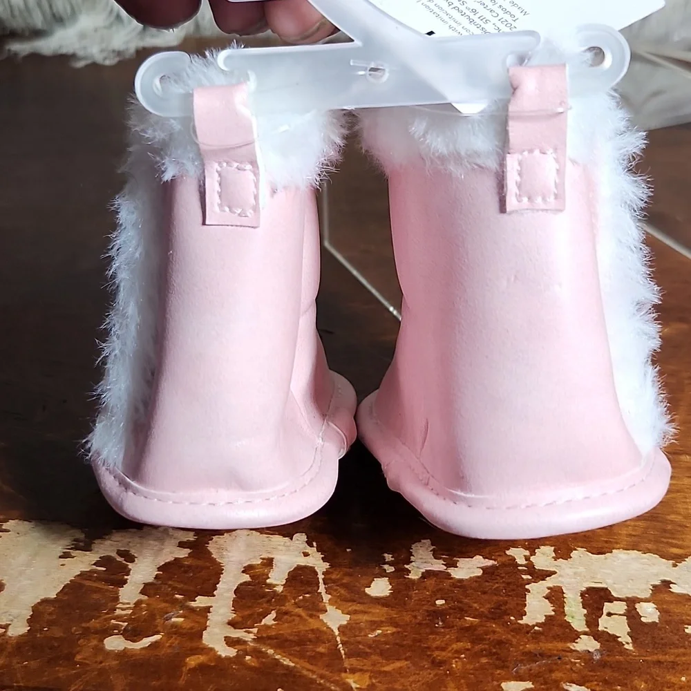0-3M Child of Mine Carter's Pink Fuax Fur Boots